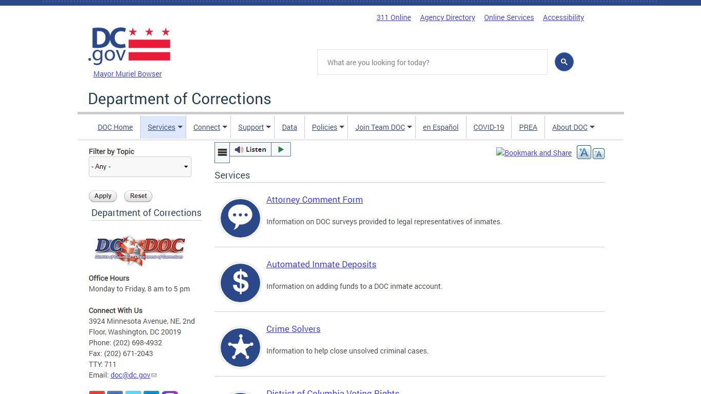 Services | doc - Washington, D.C.